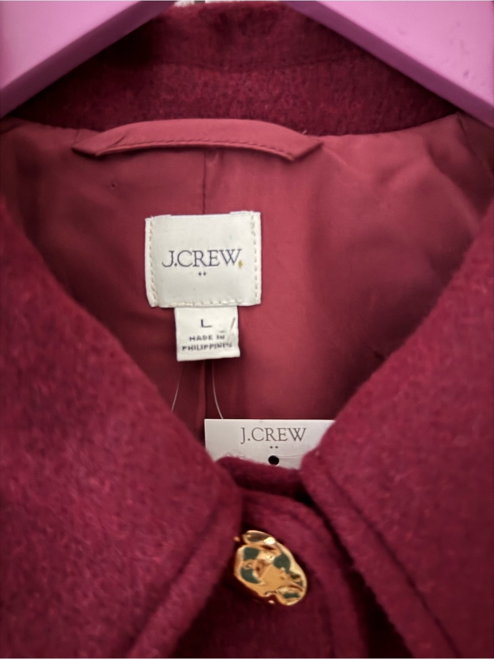 NWT J.Crew Factory Cropped Wool Blend Swing Coat & Buttons | Size L - Picture 2 of 10